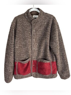 Taylor Stitch Port Jacket Men’s Size 40 Espresso Marl Brown Fleece Swiss Cross